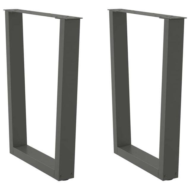 Berkfield Home Dining Table Legs V-Shape 2 pcs Anthracite 70x(72-73.3) cm Steel in Black - image 1