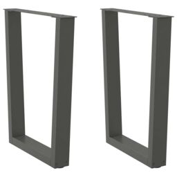 Berkfield Home Dining Table Legs V-Shape 2 pcs Anthracite 70x(72-73.3) cm Steel in Black - thumbnail 1