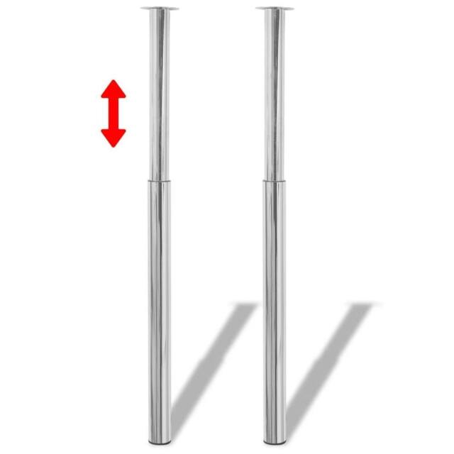 Berkfield Home Telescopic Table Legs 4 pcs Chrome 710 mm-1100 mm in Silver - image 1