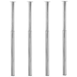 Berkfield Home Telescopic Table Legs 4 pcs Chrome 710 mm-1100 mm in Silver - thumbnail 2