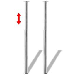 Berkfield Home Telescopic Table Legs 4 pcs Chrome 710 mm-1100 mm in Silver