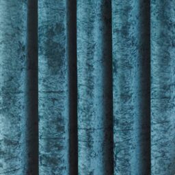 Paoletti Verona Crushed Velvet Eyelet Curtains in Teal - Size: 168 cm width x 183 cm drop - thumbnail 4