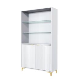 Creative Furniture Tide Crest Display Cabinet 175cm - Modern Fluted Design in Grey or White - thumbnail 4