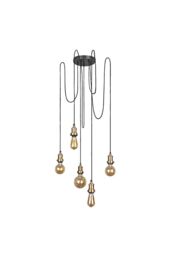 Industville Brooklyn 5 Wire Pendant, Brass in Bronze - thumbnail 2