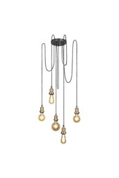 Industville Brooklyn 5 Wire Pendant, Brass in Bronze