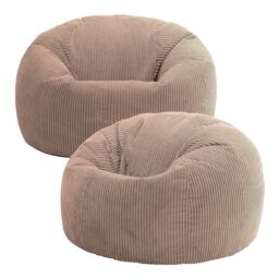 icon Kingston Classic Beanbag, Corduroy 2 Pack in Brown - Size: Medium