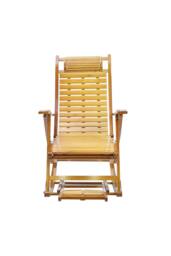 H&O Direct Foldable Bamboo Recliner Lounge Rocking Chair in Natural - thumbnail 4