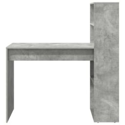 Berkfield Home Desk with Storage Concrete Grey 113x54x120 cm Engineered Wood - Size: 113 x 54 x 120 cm - thumbnail 4