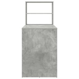 Berkfield Home Desk with Storage Concrete Grey 113x54x120 cm Engineered Wood - Size: 113 x 54 x 120 cm - thumbnail 5