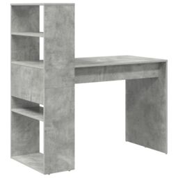 Berkfield Home Desk with Storage Concrete Grey 113x54x120 cm Engineered Wood - Size: 113 x 54 x 120 cm - thumbnail 6