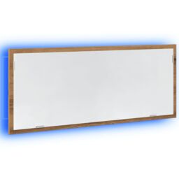 Berkfield Home LED Bathroom Mirror Artisan Oak 100x8.5x37 cm Engineered Wood in Brown - thumbnail 3