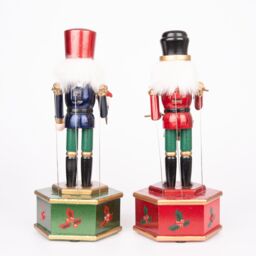 Shatchi Musical Box Wooden Nutcrackers Soldiers Figures Animated Clockwork Puppet Figurines Christmas Decoration 30cm - thumbnail 4