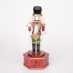 Shatchi Musical Box Wooden Nutcrackers Soldiers Figures Animated Clockwork Puppet Figurines Christmas Decoration 30cm - thumbnail 3