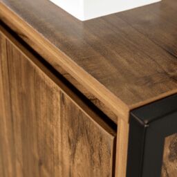 Home Source Locastra Bathroom 3 Tier Floor Cabinet Storage Organiser Frame Modern in Dark Brown - thumbnail 6