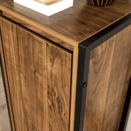 Home Source Locastra Bathroom 3 Tier Floor Cabinet Storage Organiser Frame Modern in Dark Brown - thumbnail 5