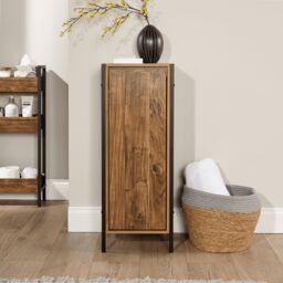 Home Source Locastra Bathroom 3 Tier Floor Cabinet Storage Organiser Frame Modern in Dark Brown - thumbnail 2