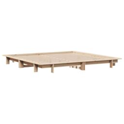 Berkfield Home Bed Frame without Mattress 180x200 cm Super King Solid Wood Pine in Brown - thumbnail 3