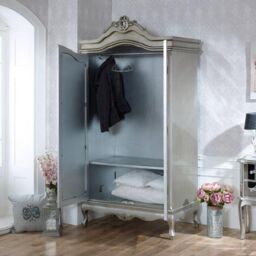 Melody Maison Bedroom Furniture Set, Mirrored Double Wardrobe, Chest Of Drawers & Pair Of Bedside Chests - Tiffany Range in Metallic Silver - thumbnail 3