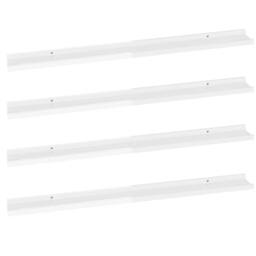 Berkfield Home Wall Shelves 4 pcs High Gloss White 100x9x3 cm - Size: 100 x 9 x 3 cm - thumbnail 1