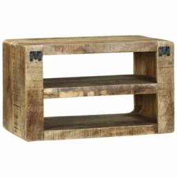 Berkfield Home TV Cabinet 60x32x36 cm Solid Wood Mango in Brown - Size: 60 x 32 x 36 cm - thumbnail 5