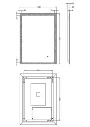 Balterley Rectangular LED Touch Sensor Mirror & Demister 700x500mm - Chrome in Silver - thumbnail 5