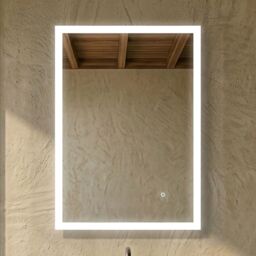 Balterley Rectangular LED Touch Sensor Mirror & Demister 700x500mm - Chrome in Silver - thumbnail 9