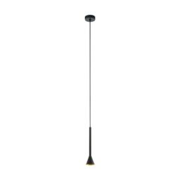 Loops Pendant Ceiling Light Colour Black Outer & Gold Inner Shade Bulb GU10 1x5W Inc - thumbnail 1