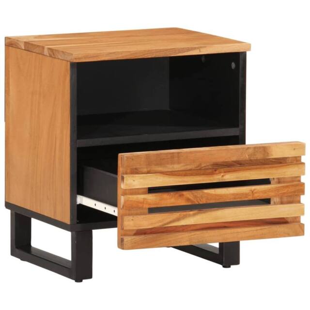 Berkfield Home Bedside Cabinet 40x33x46 cm Solid Wood Acacia in Brown - Size: 40 x 33 x 46 cm - image 1