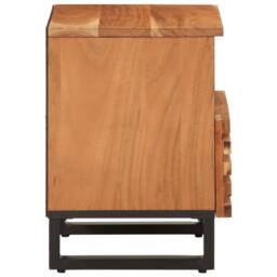 Berkfield Home Bedside Cabinet 40x33x46 cm Solid Wood Acacia in Brown - Size: 40 x 33 x 46 cm - thumbnail 4