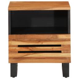 Berkfield Home Bedside Cabinet 40x33x46 cm Solid Wood Acacia in Brown - Size: 40 x 33 x 46 cm - thumbnail 3