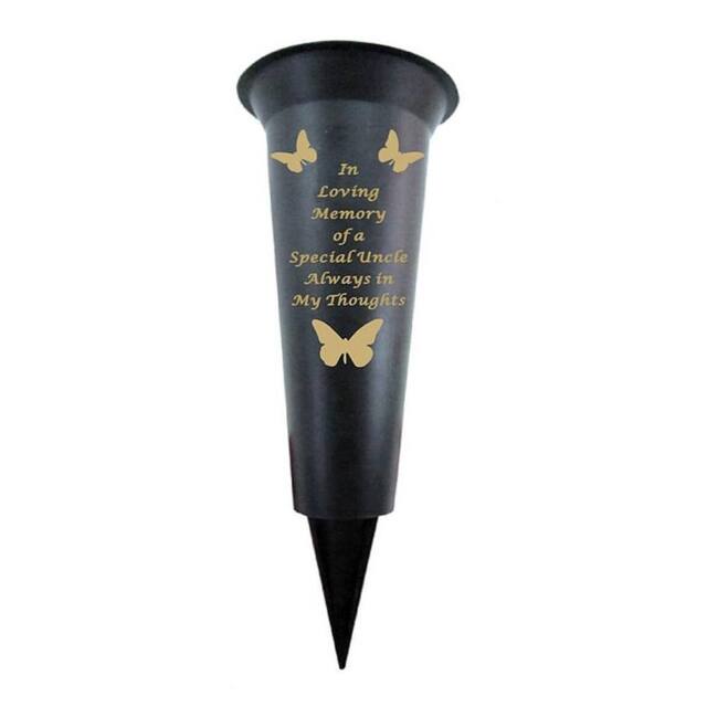 David Fischhoff Memorial Grave Plastic Spike Vase - Uncle in Black - image 1