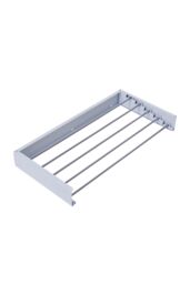 H&O Direct Wall Mounted Drying Rack Aluminum Rods Space Saving Clothes Drying Rack in White - thumbnail 3