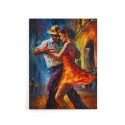 "Artery8 Salsa Street Dance Colourful Dancing Canvas Wall Art Print - Size: W18"" x H24""" - thumbnail 1