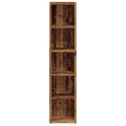 Berkfield Home CD Cabinets 2 pcs Old Wood 21x16x93.5 cm Engineered Wood in Brown - thumbnail 5