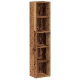 Berkfield Home CD Cabinets 2 pcs Old Wood 21x16x93.5 cm Engineered Wood in Brown - thumbnail 4