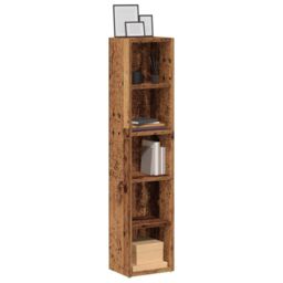 Berkfield Home CD Cabinets 2 pcs Old Wood 21x16x93.5 cm Engineered Wood in Brown