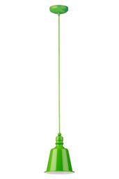 Orsina Vibrant Lime Green Pendant Light With Bell Shade, Sturdy Metallic Hanging Light, Green Pendant Light Fixture - thumbnail 1
