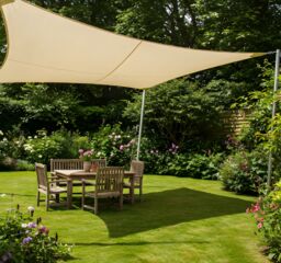 Primrose 3.6m Square Pro Waterproof Garden Sail Shade Canopy 98% UV Block in Ivory - thumbnail 1