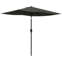 OUTSUNNY 2 x 3(m) Garden Parasol Rectangular Market Umbrella w/ Crank in Dark Grey - thumbnail 2