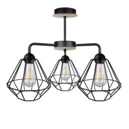 Netlighting Foskal Semi Flush Light Black Wood 44cm 3x E27