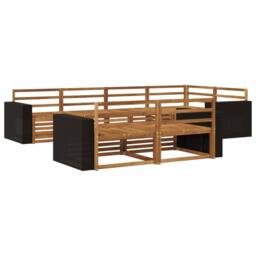 Berkfield Home Outdoor Sofa Set 7 pcs Natural in Brown - thumbnail 2