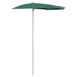 Berkfield Home Durable Garden Half Parasol with Pole 180x90 cm Green - thumbnail 3