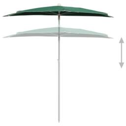 Berkfield Home Durable Garden Half Parasol with Pole 180x90 cm Green - thumbnail 4