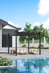 Garden Sanctuary Outdoor Aluminum Pergola for Patio Deck in Dark Grey - thumbnail 2