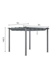 Garden Sanctuary Outdoor Aluminum Pergola for Patio Deck in Dark Grey - thumbnail 6