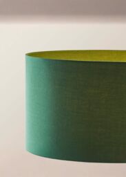 ValueLights Charlie White Metal Single Stem Floor Lamp with Fabric Drum Lamp Shade in Bottle Green - thumbnail 4
