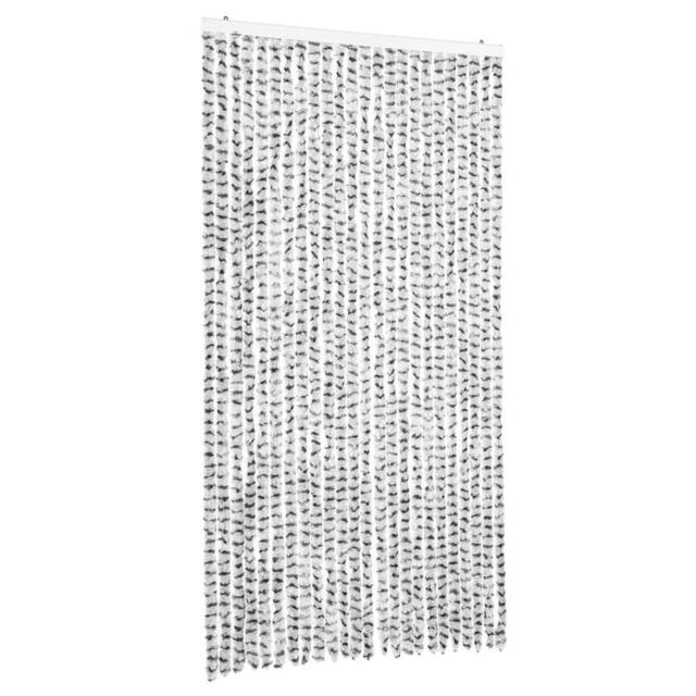 Berkfield Home Fly Curtain Light Grey & Dark Grey 100x230 cm Chenille - image 1