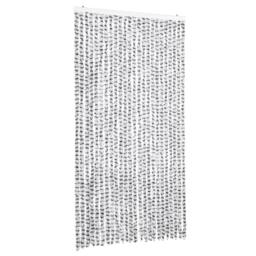 Berkfield Home Fly Curtain Light Grey & Dark Grey 100x230 cm Chenille - thumbnail 1