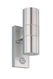 Eglo Riga 5 Metal IP44 Outdoor Wall Light 2 Light (Inclusive) in Metallic Silver