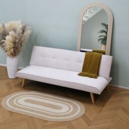 Home Garden Direct Lucca - Click clack Sofa Bed in Premium Textured Linen 3 Seater in Light Grey - thumbnail 3